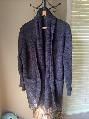 Barefoot Dreams Cardigan CozyChic Charcoal Pockets Plush Thick